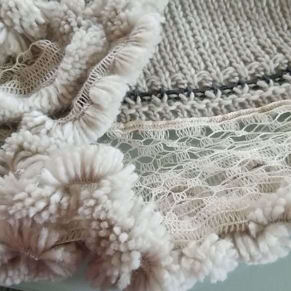 Angel Of The North Cream Textured Shawl Sweater - Picture 5 of 11